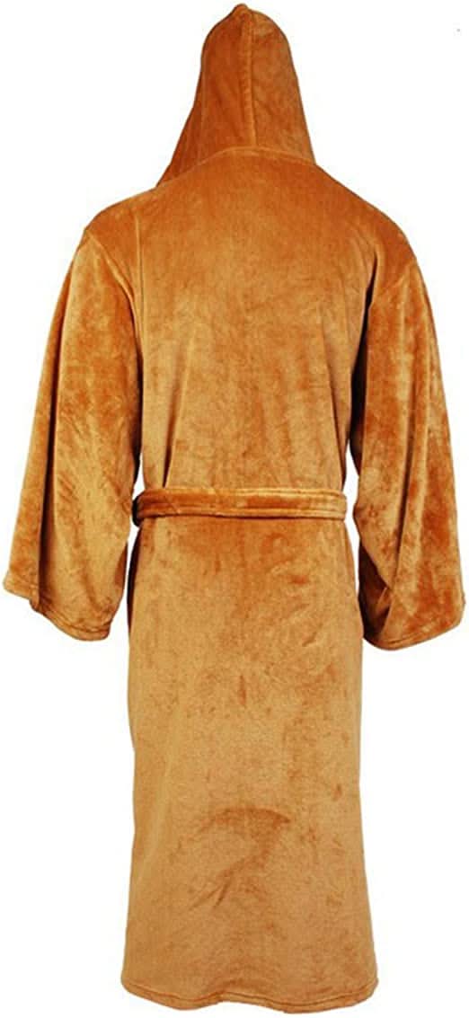 Men's Long Flannel Bathrobe with Hood and Belt - Soft Absorbent Dressing Gown for Comfort and Warmth 3