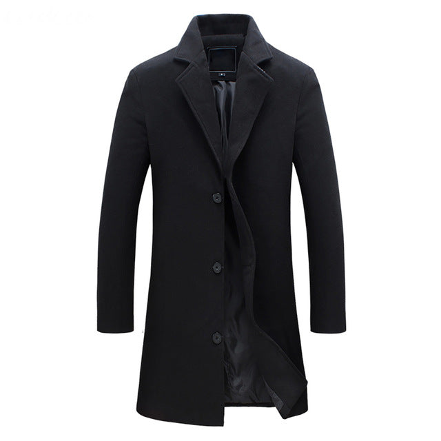 Men's Long Overcoat - Elegant Wool Coat for Timeless Style in Men's Coats 0