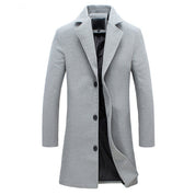 Men's Long Overcoat - Elegant Wool Coat for Timeless Style in Men's Coats 1