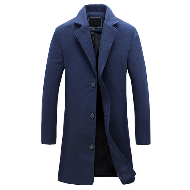 Men's Long Overcoat - Elegant Wool Coat for Timeless Style in Men's Coats 3