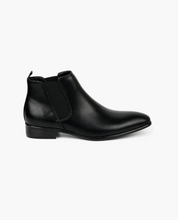 Men's Pointed Toe Chelsea Boots with Elastic Panels Dress Shoes 0