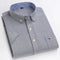 Men's Shirt Short Sleeve Striped Tailored Fit Casual Button-Up for Spring and Summer 13