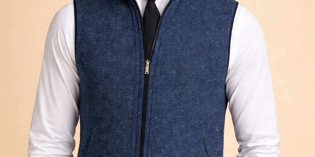 Men's Sleeveless Cardigan | Zipper 0