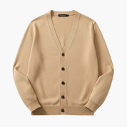 Men's V-Neck Cardigan Sweater with Button Closure for Casual Layering and Stylish Comfort 1