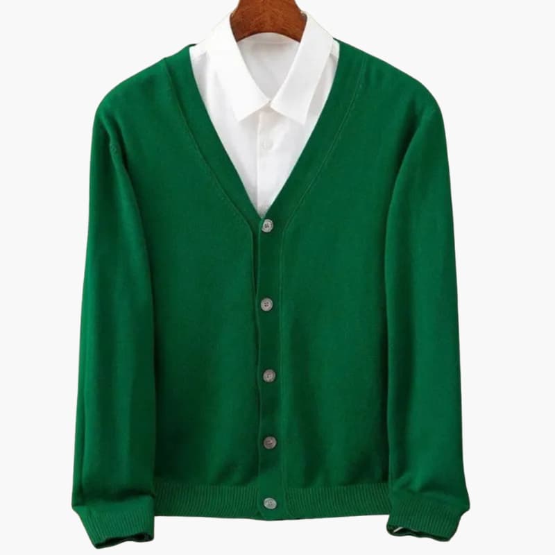 Men's V-Neck Cardigan Sweater with Button Closure for Casual Layering and Stylish Comfort 5