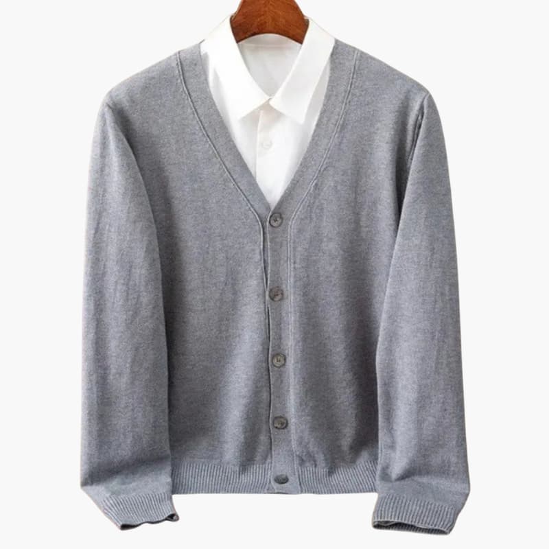 Men's V-Neck Cardigan Sweater with Button Closure for Casual Layering and Stylish Comfort 6