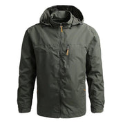 Men's Waterproof Rain Jacket with Adjustable Hood and Zip Pocket for Outdoor Activities 1