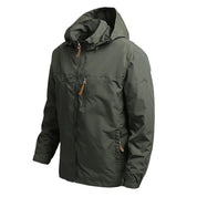 Men's Waterproof Rain Jacket with Adjustable Hood and Zip Pocket for Outdoor Activities 2