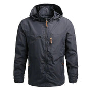 Men's Waterproof Rain Jacket with Adjustable Hood and Zip Pocket for Outdoor Activities 5