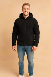 Men's Windproof Hooded Zip-Up Jacket | Multiple Pockets 0