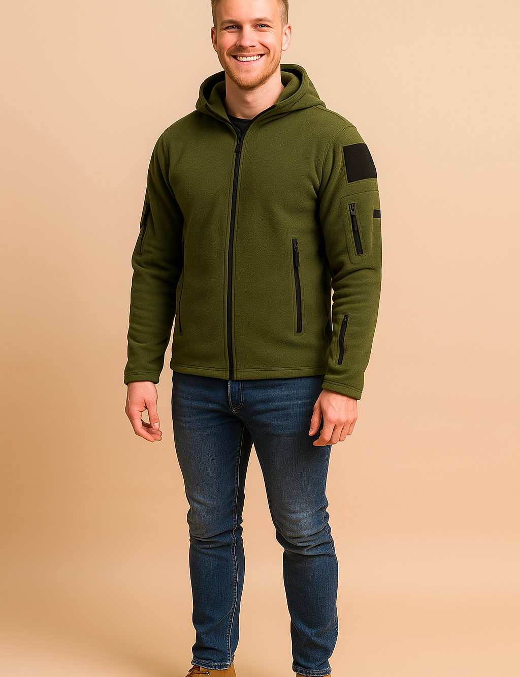 Men's Windproof Hooded Zip-Up Jacket | Multiple Pockets 1