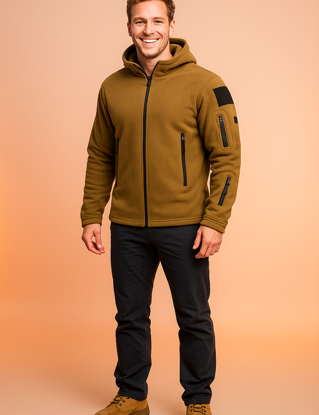 Men's Windproof Hooded Zip-Up Jacket | Multiple Pockets 2