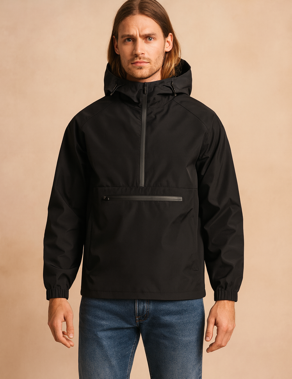 Men's winter raincoat with hood 0