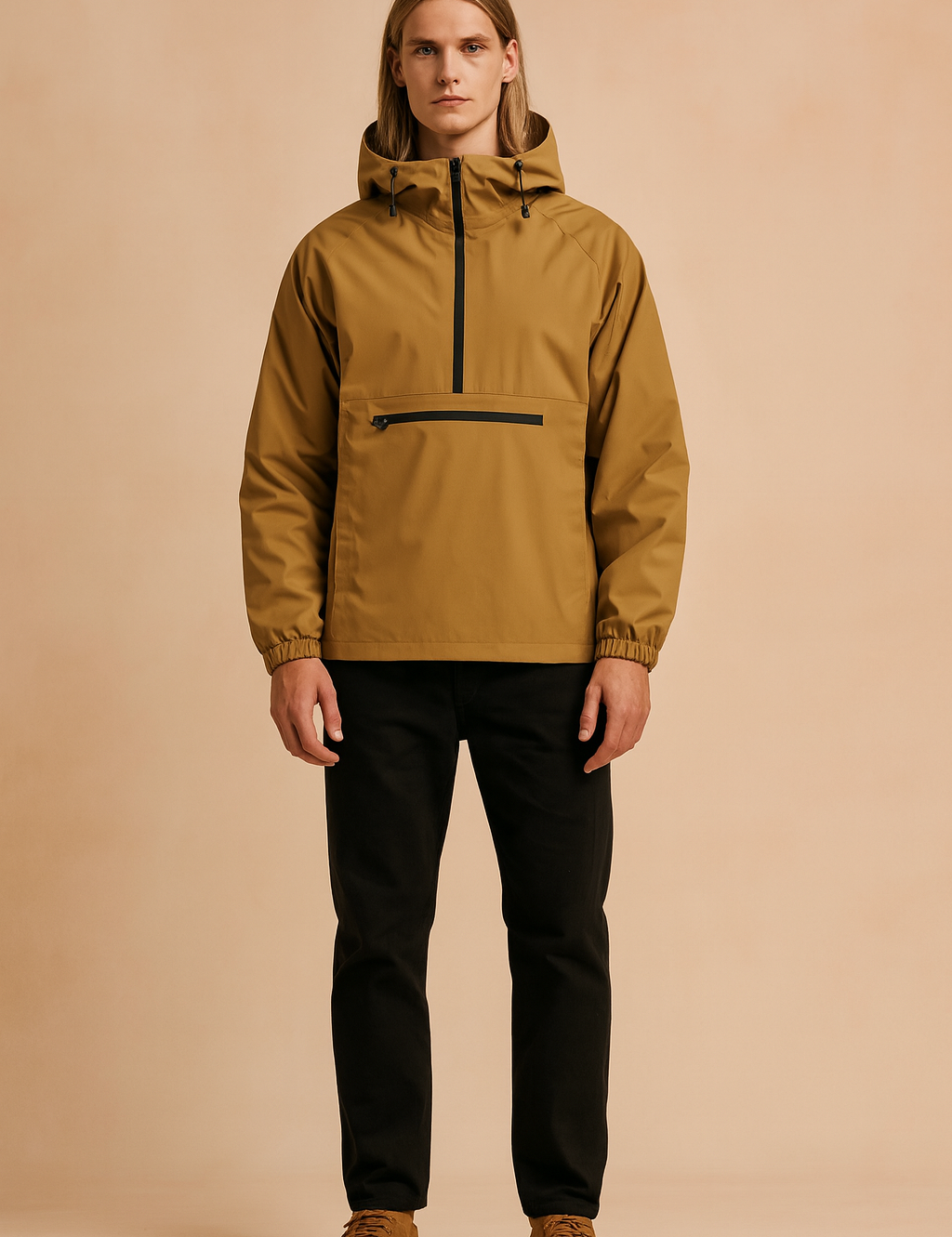 Men's winter raincoat with hood 1