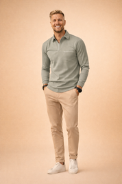 Michał | Men's long-sleeved polo shirt with zipper 5