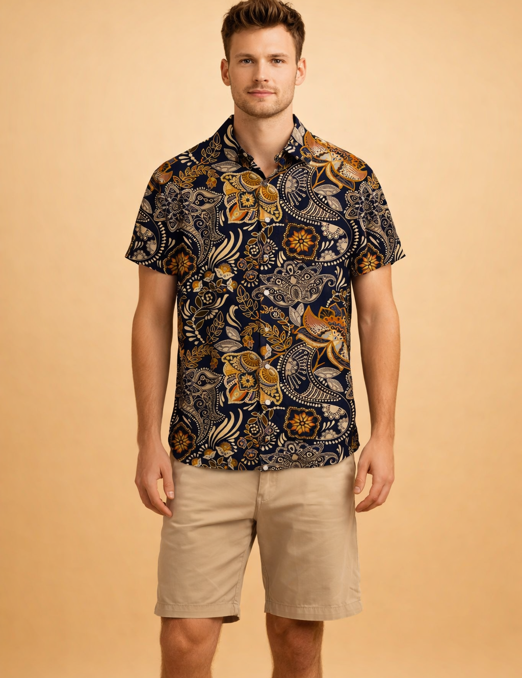 Michał | Short Sleeve Shirt with a Bold Pattern 1