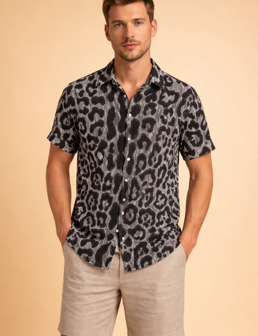 Michał | Short Sleeve Shirt with a Bold Pattern 7
