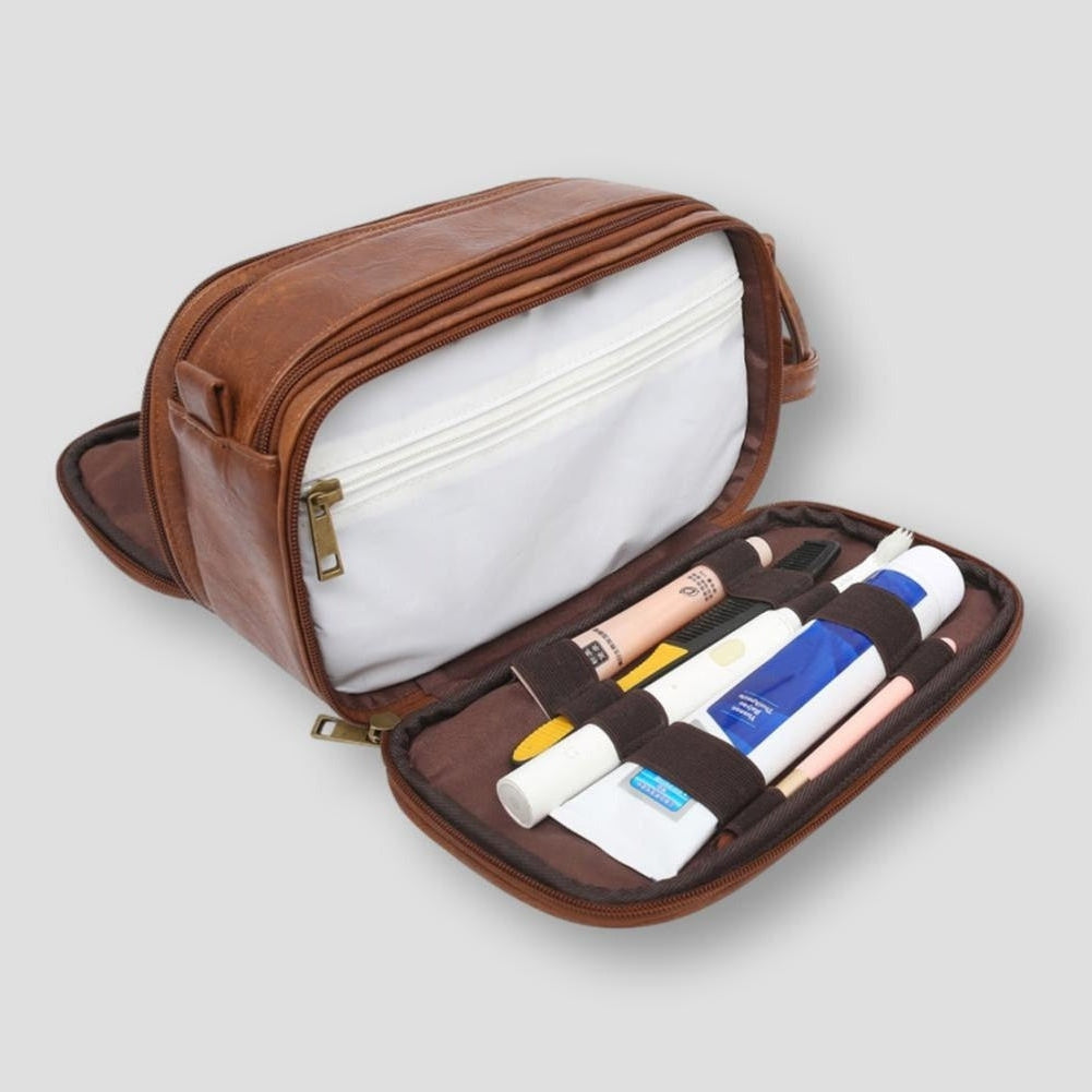 Mikaela | Royal leather travel toiletry bag 4