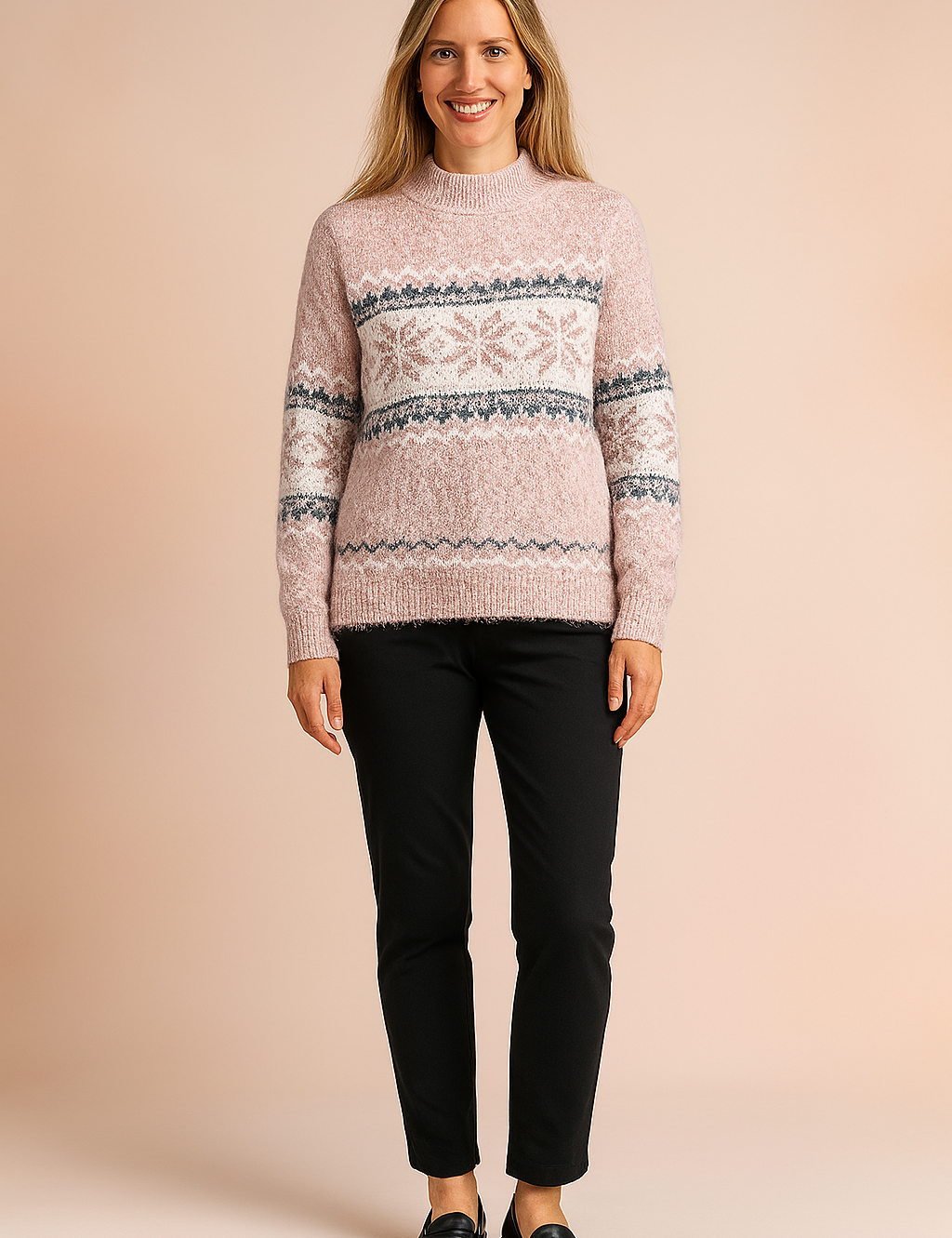 Milena | Sweater with a winter snowflake pattern 1