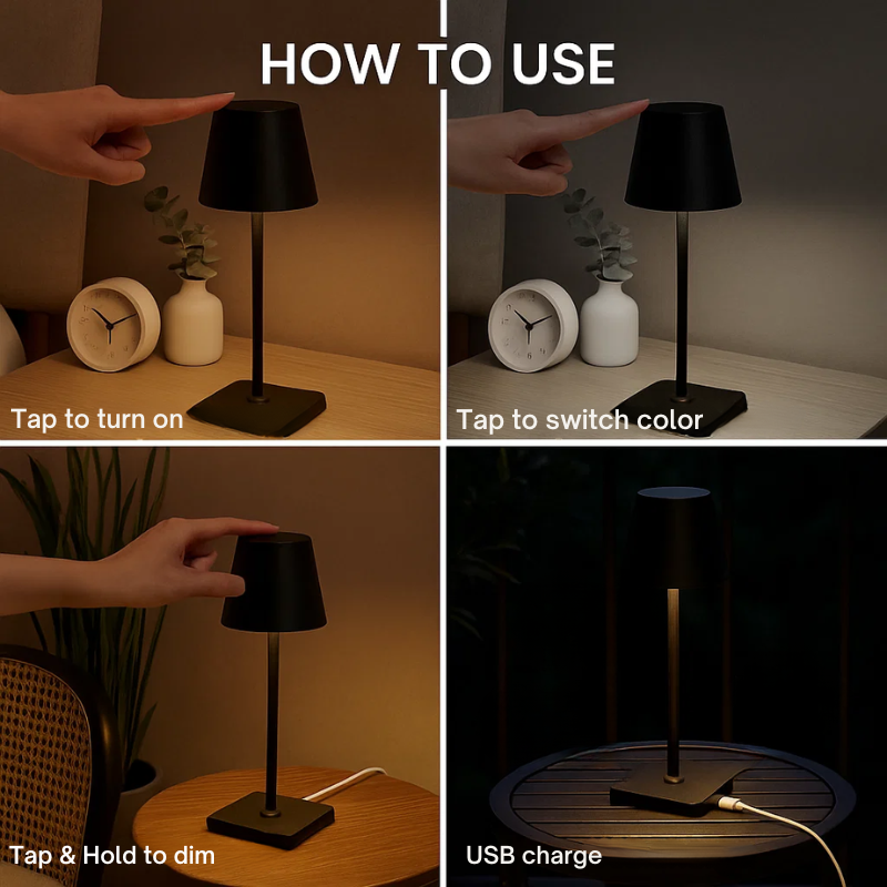 Modern rechargeable wireless LED table lamp | Portable lighting for home, office and outdoor use 5