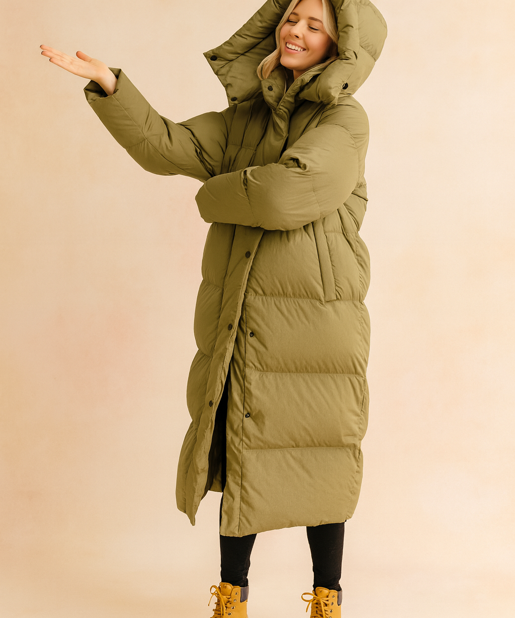 Monika | Long Quilted Winter Jacket with Hood 0