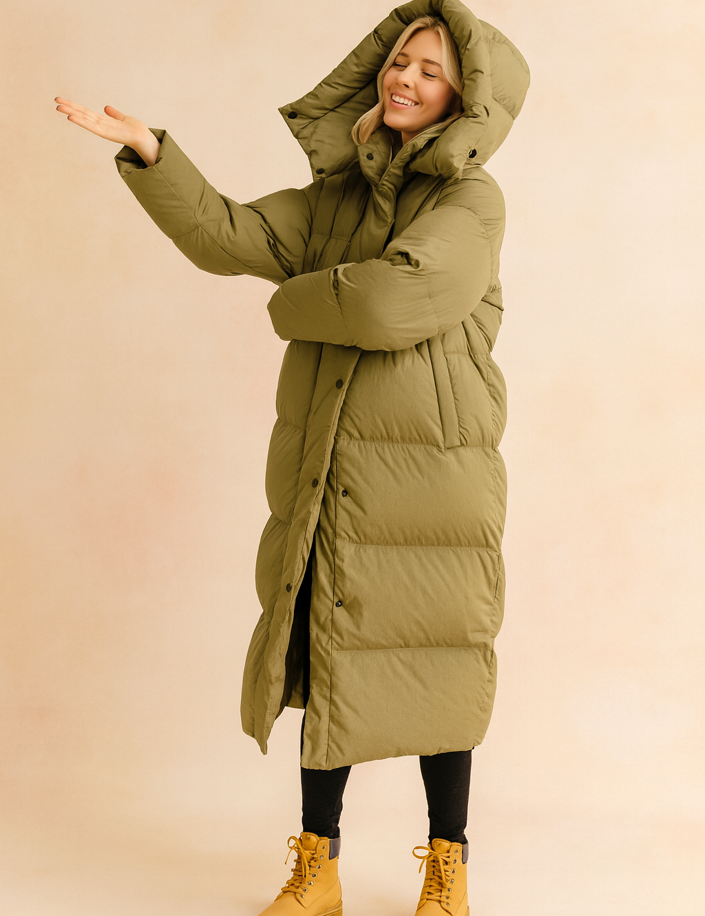 Monika | Long Quilted Winter Jacket with Hood 0