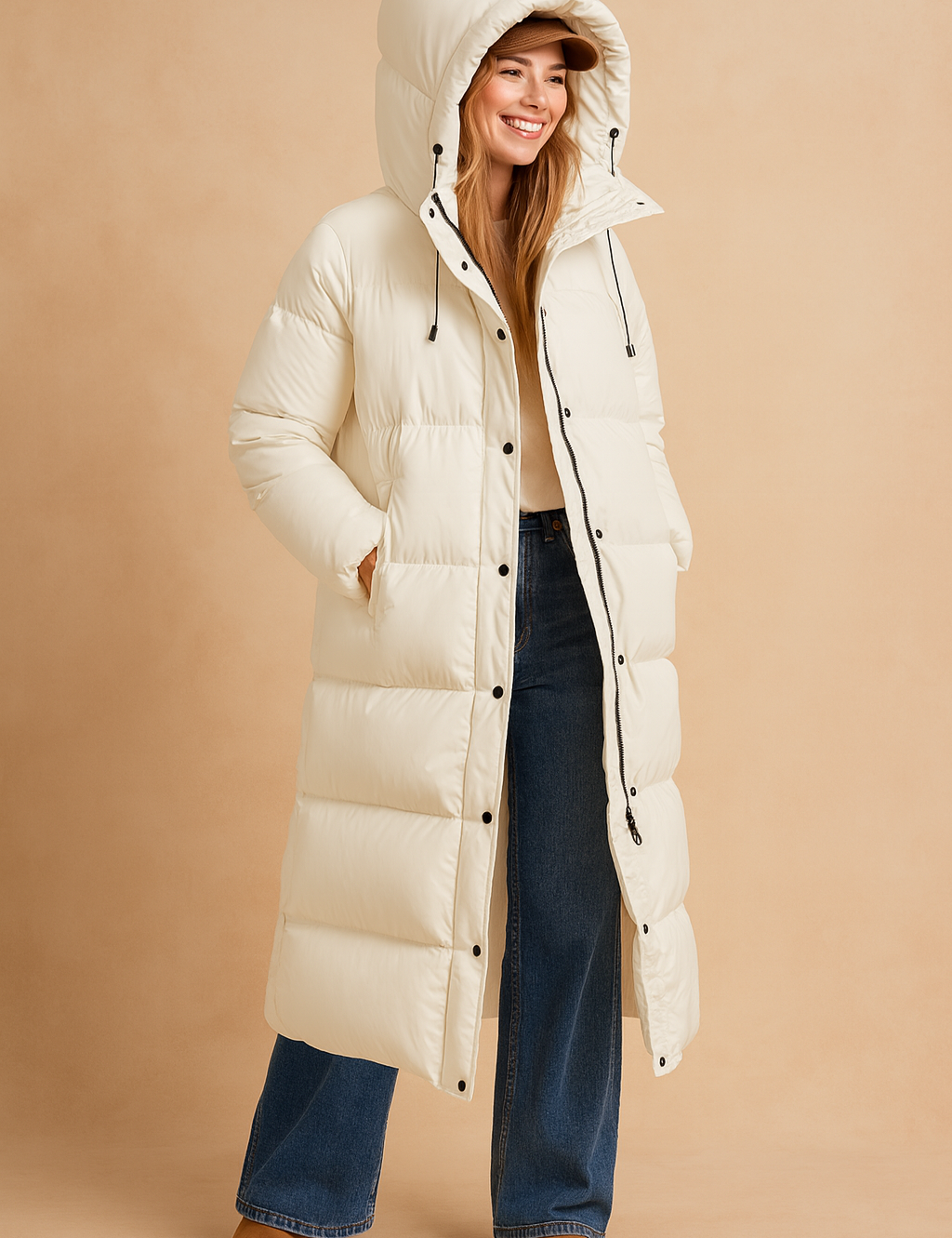 Monika | Long Quilted Winter Jacket with Hood 1