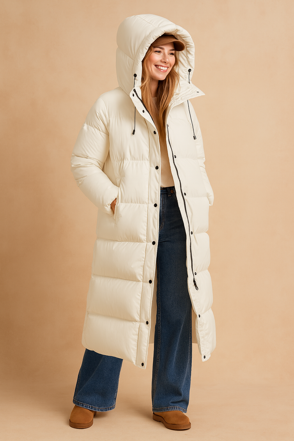 Monika | Long Quilted Winter Jacket with Hood 1