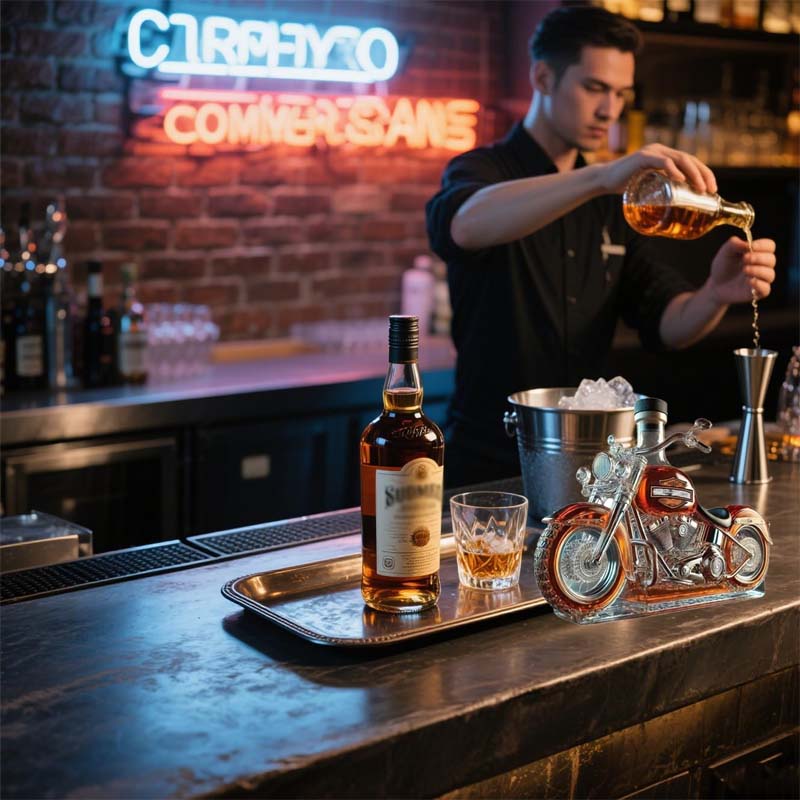 Motorcycle-Shaped Whiskey Decanter – Unique Glass Bar Accessory for Spirits and Enthusiasts 4