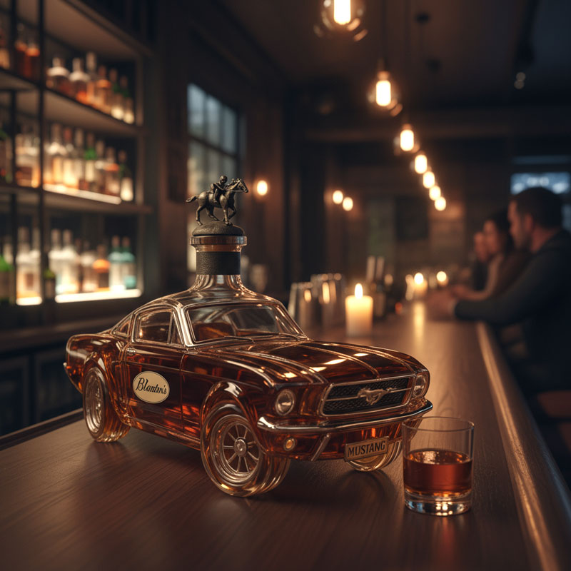 Mustang Car-Shaped Whiskey Decanter Set – Unique Glass Whiskey and Decanter Set for Home Bar 1