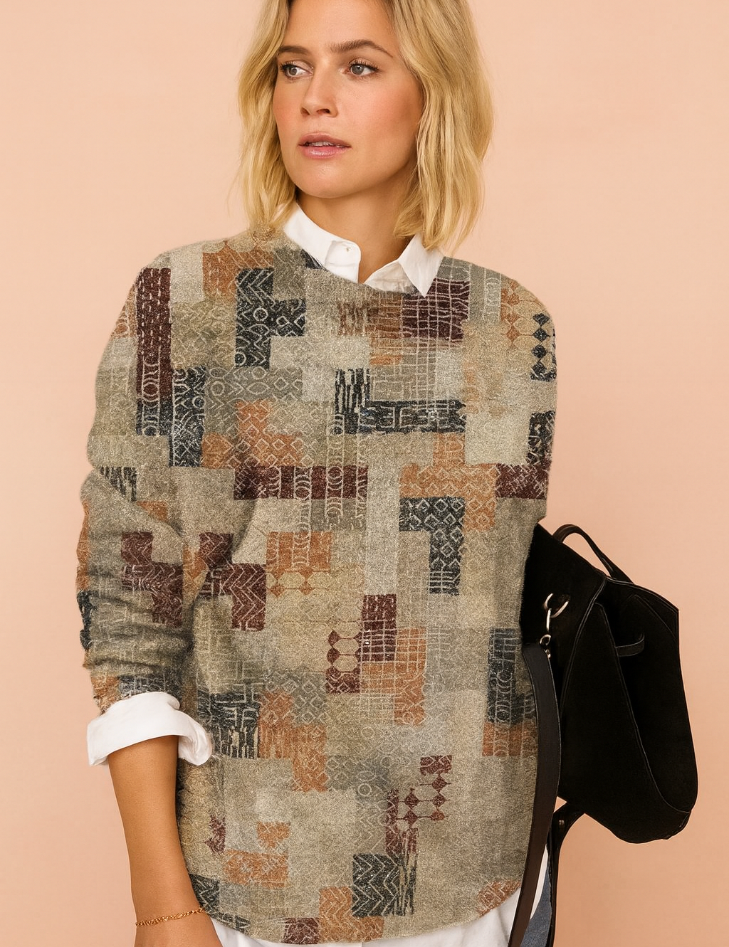 Nadia | Artistic Print Sweater 0
