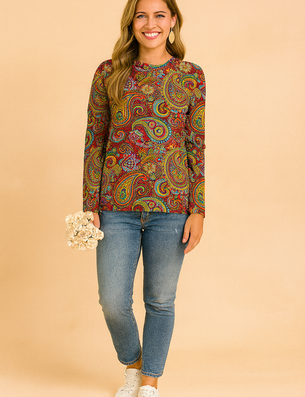 Nadia | Sweater with a Fashionable Print and Classic Cut 0