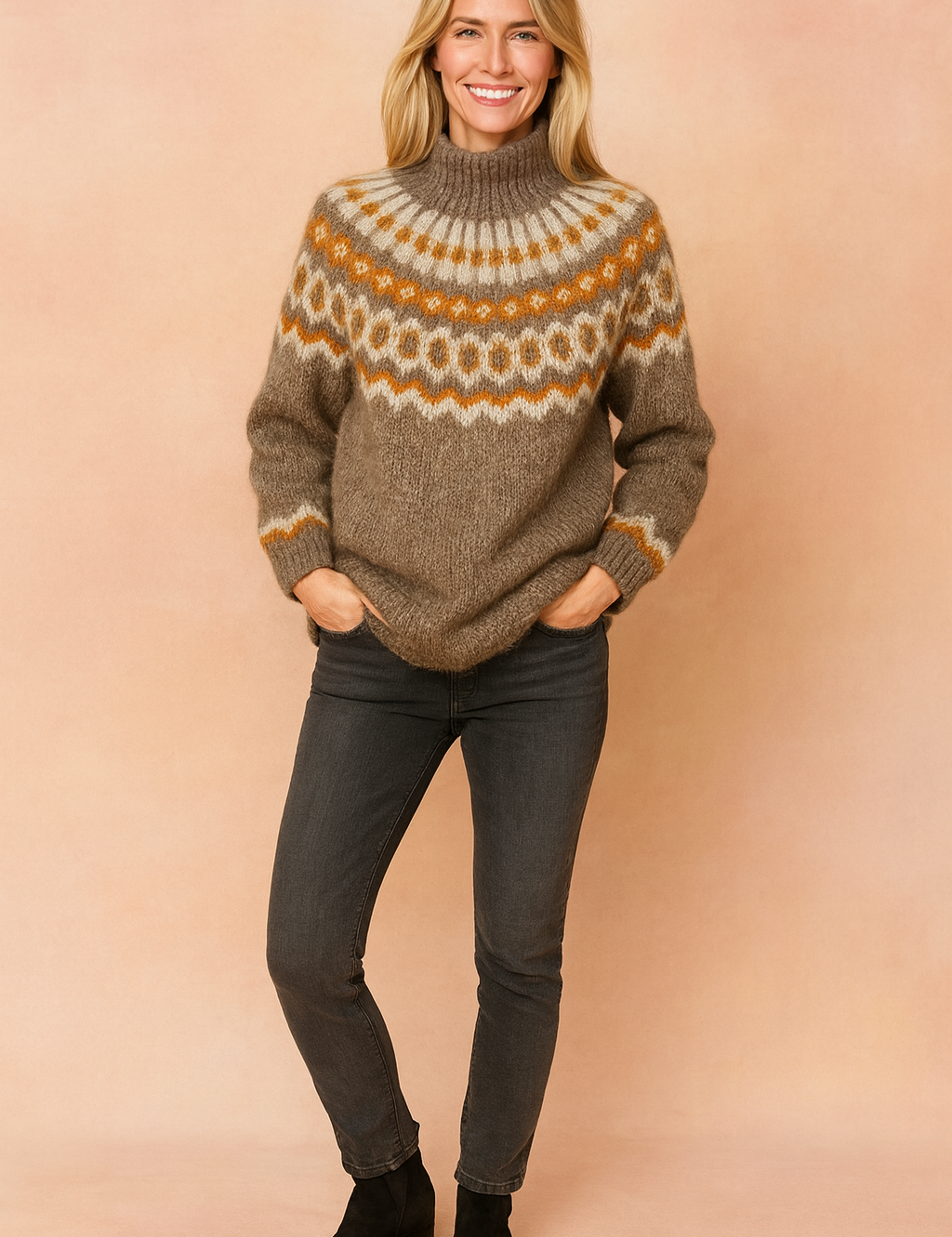 Natalia | Sweater with a decorative yoke 1