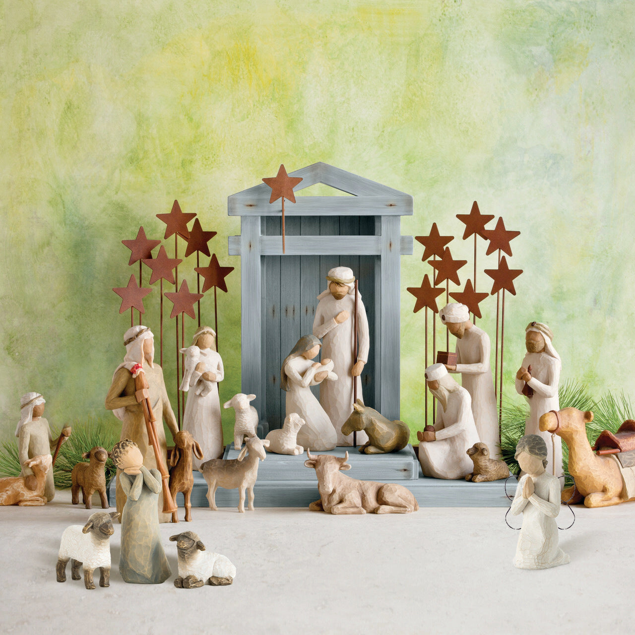 Nativity set with resin and nativity motif 2