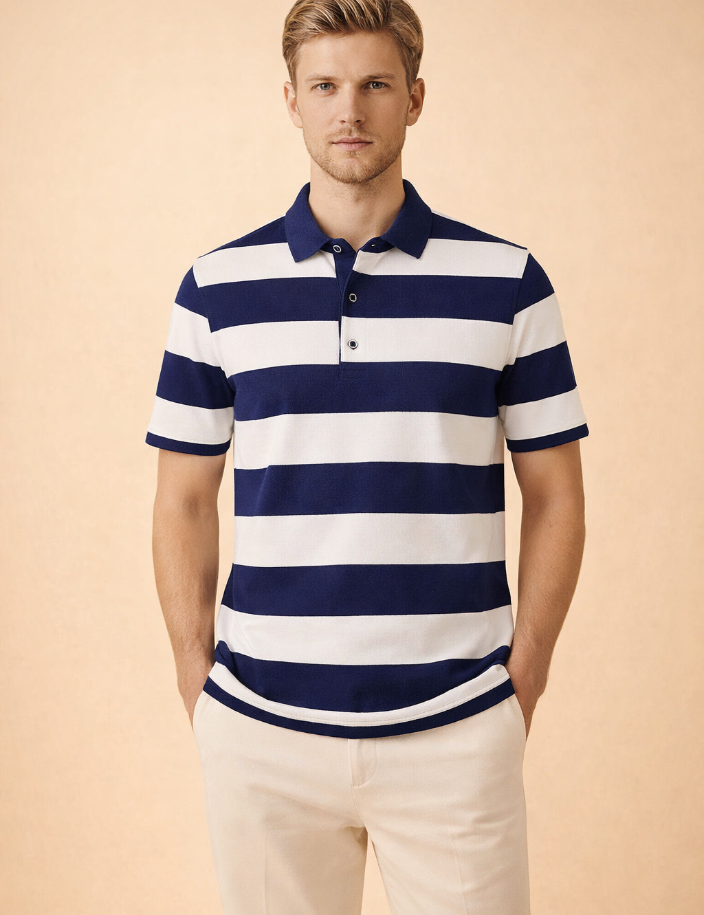 Naviero | Men's Striped Polo Shirt 0