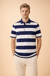Naviero | Men's Striped Polo Shirt 0