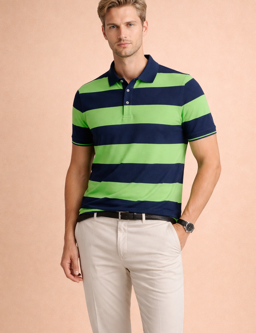 Naviero | Men's Striped Polo Shirt 2