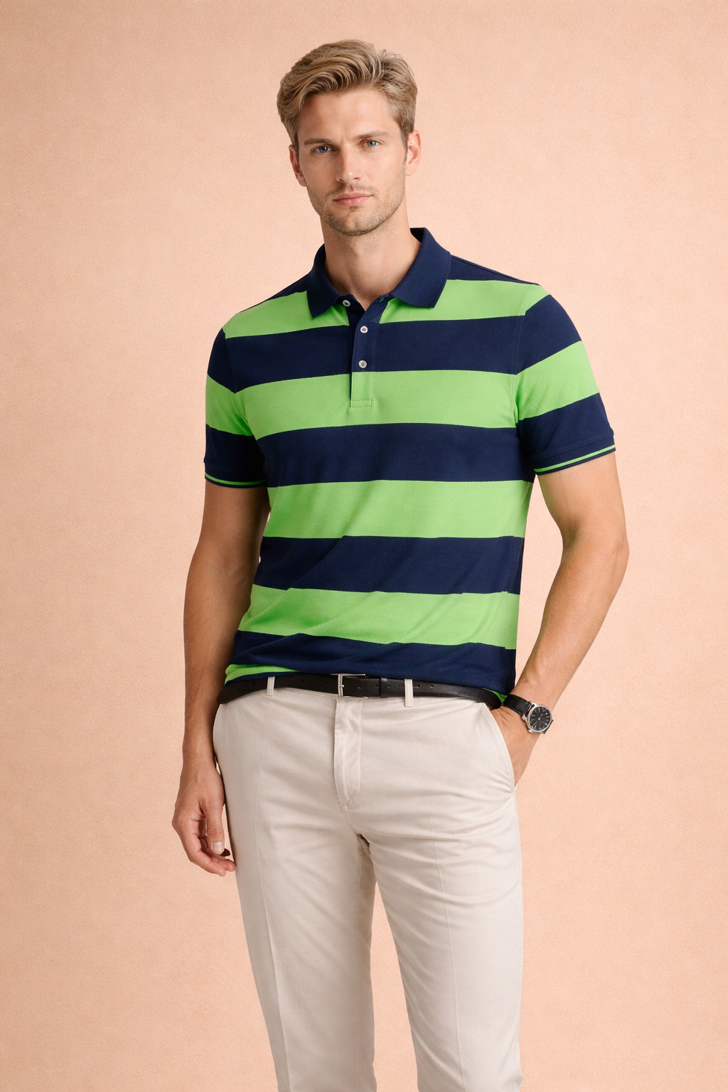 Naviero | Men's Striped Polo Shirt 2