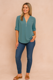 Nessa | Zippered blouse with 3/4 sleeves 6