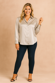 Noa | Classic shirt blouse with a slight sheen 2