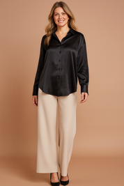 Noa | Classic shirt blouse with a slight sheen 3