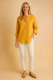 Nola | Classic blouse with a pocket and a stand-up collar 6