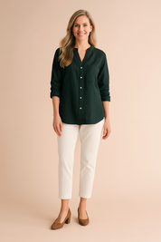 Nola | Classic blouse with a pocket and a stand-up collar 7
