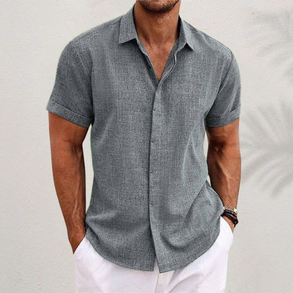 OLIVER | Short-sleeved shirt made of cotton and linen 2