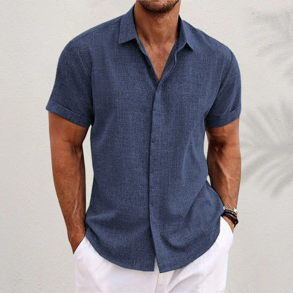 OLIVER | Short-sleeved shirt made of cotton and linen 3