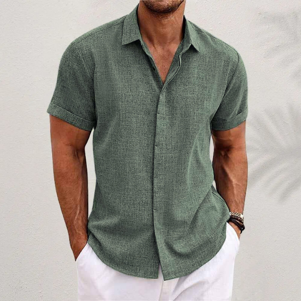 OLIVER | Short-sleeved shirt made of cotton and linen 4