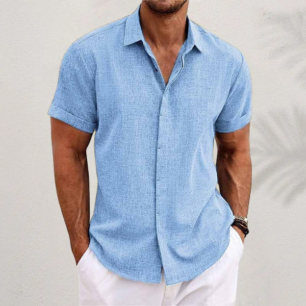 OLIVER | Short-sleeved shirt made of cotton and linen 5