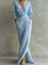 Olivia | Women's Wrap Maxi V Neck Dress Ruched 3/4 Sleeve 5