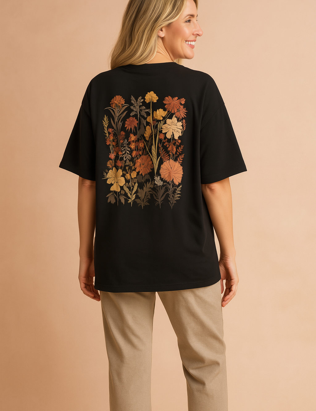 Oliwia | T-shirt with a floral pocket 1
