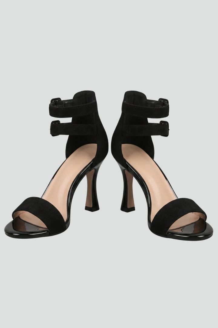 Orthopedic Arch Support Women's Leather Ankle Strap Sandals with Stiletto Heel 1